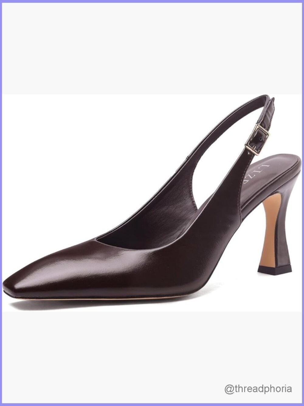 Square Toe Slingback Pumps Chunky High Heel Dress Shoes